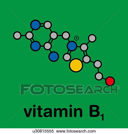 Stock Photography - Vitamin B1 molecule, illustration. Fotosearch