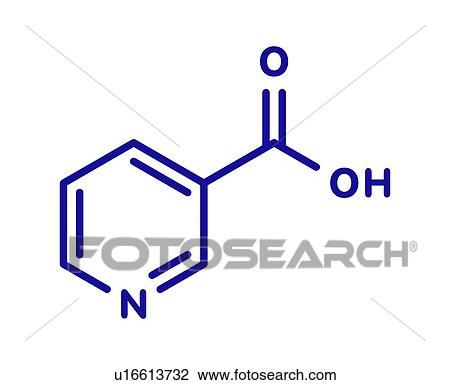 Stock Image - Vitamin B3 molecule, illustration. Fotosearch