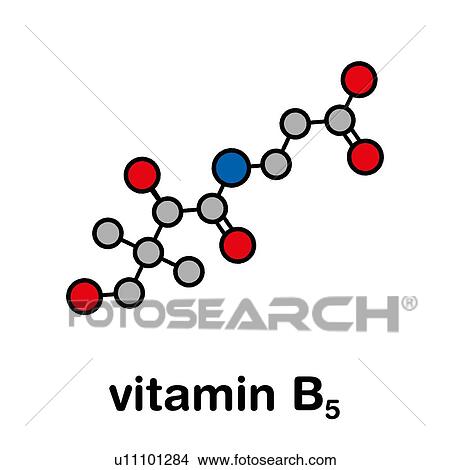 Picture - Vitamin B5 molecule, illustration. Fotosearch