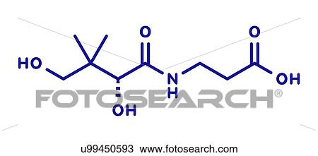 Stock Image - Vitamin B5 molecule, illustration. Fotosearch