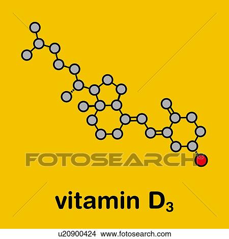 Picture - Vitamin D3 molecule, illustration. Fotosearch