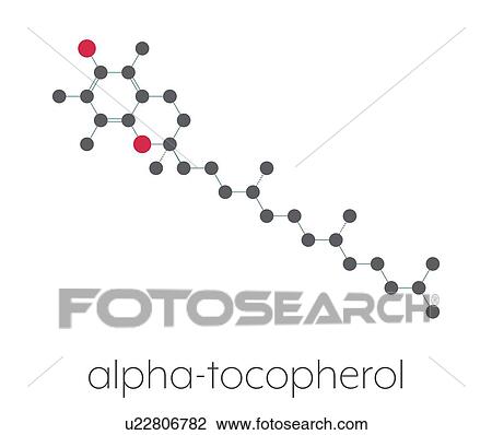 Stock Image - Vitamin E molecule, illustration. Fotosearch