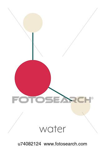Picture - Water molecule, illustration. Fotosearch