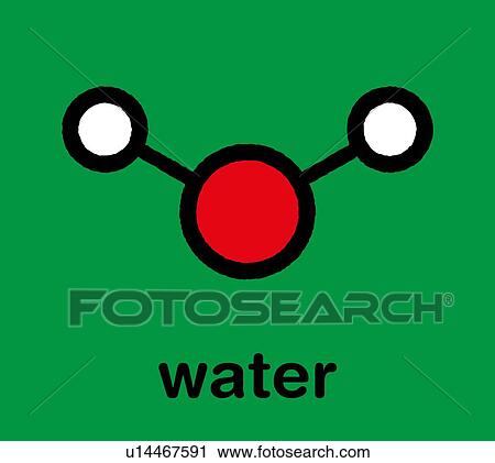 Stock Image - Water molecule, illustration. Fotosearch