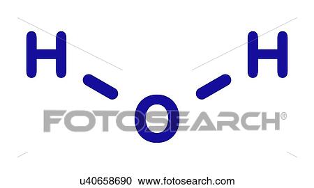 Stock Image - Water molecule, illustration. Fotosearch