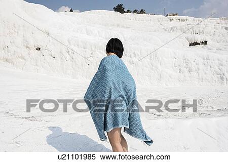 Woman enjoying cotton castle, Pamukkale, Denizli, Turkey View Large Photo Image Stock Photography - Woman enjoying cotton castle, Pamukkale, Denizli, Turkey. Fotosearch