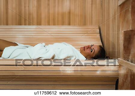 Woman in salt room View Large Photo Image Stock Image - Woman in salt room. Fotosearch