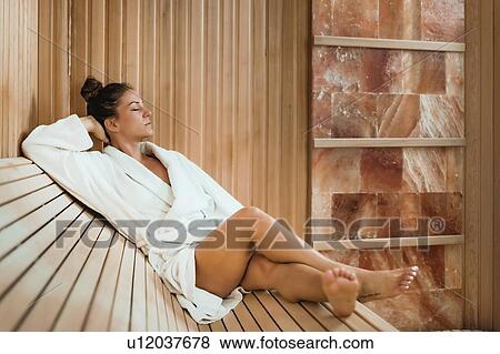 Woman in salt room View Large Photo Image Stock Photo - Woman in salt room. Fotosearch