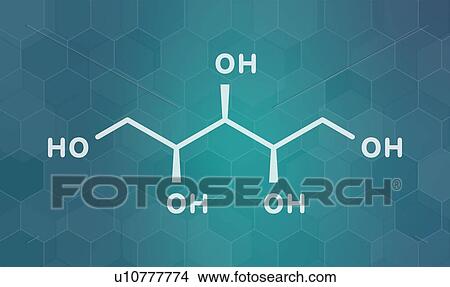 Picture - Xylitol artificial sweetener molecule, illustration. Fotosearch