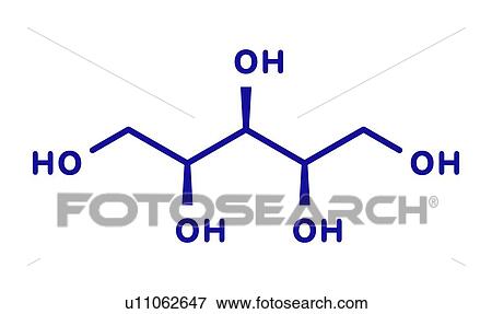 Stock Photo - Xylitol artificial sweetener molecule, illustration. Fotosearch