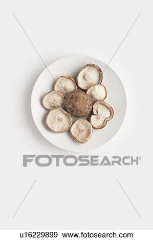 A plate of shiitake mushrooms (Lentinula edodes) View Large Photo Image Stock Photo - A plate of shiitake mushrooms (Lentinula edodes). Fotosearch