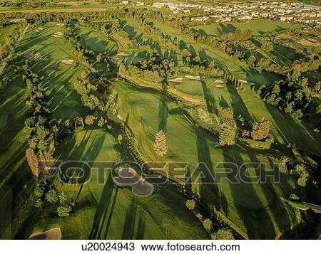 Aerial view of golf course, Prato, Italy View Large Photo Image Stock Image - Aerial view of golf course, Prato, Italy. Fotosearch
