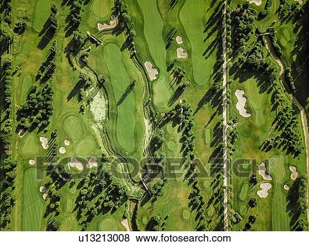 Aerial view of golf course, Prato, Italy View Large Photo Image Stock Photo - Aerial view of golf course, Prato, Italy. Fotosearch