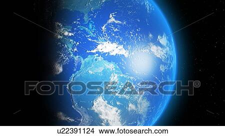 Picture - Americas from space, illustration. Fotosearch