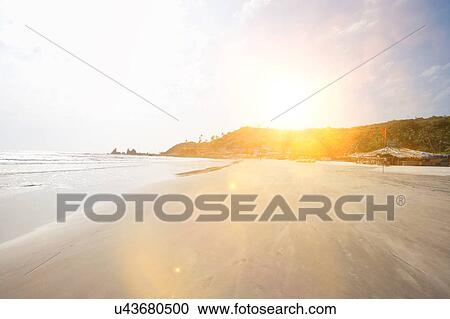 Stock Image - Anjuna beach at Goa, India. Fotosearch