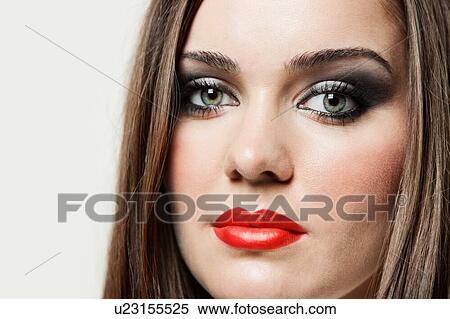 Attractive brunette woman with make up View Large Photo Image Stock Photography - Attractive brunette woman with make up. Fotosearch