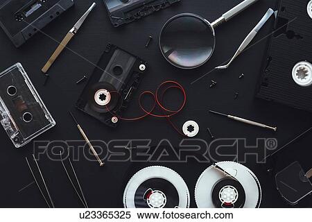 Audio and video cassette parts View Large Photo Image Stock Photography - Audio and video cassette parts. Fotosearch