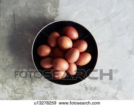 Bowl of chicken eggs View Large Photo Image Stock Photo - Bowl of chicken eggs. Fotosearch