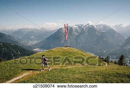 Boy hiking on trail, Bludenz, Vorarlberg, Austria View Large Photo Image Picture - Boy hiking on trail, Bludenz, Vorarlberg, Austria. Fotosearch