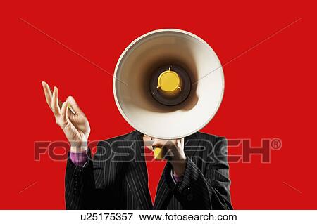Stock Photo - Businesswoman Holding Megaphone. Fotosearch