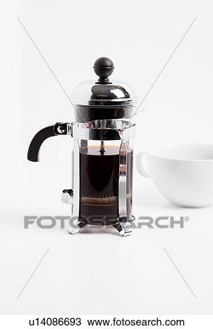 Cafetiere and cup View Large Photo Image Stock Image - Cafetiere and cup. Fotosearch