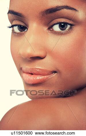 Close up Portrait of Beautiful Young black Woman face View Large Photo Image Stock Image - Close up Portrait of Beautiful Young black Woman face. Fotosearch