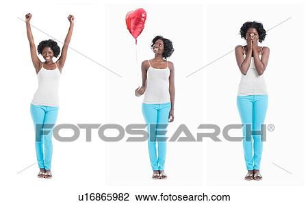 Stock Image - Collage of attractive black female. Fotosearch