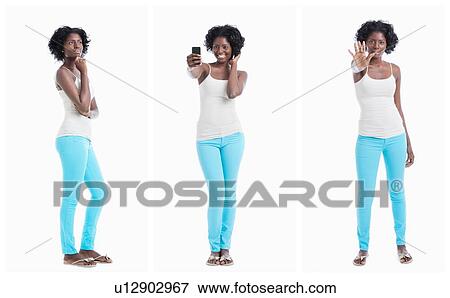 Stock Photo - Collage of attractive black female. Fotosearch