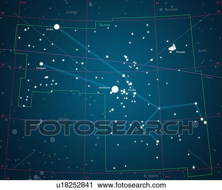 Constellation Taurus, illustration View Large Photo Image Stock Image - Constellation Taurus, illustration. Fotosearch