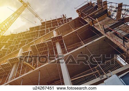 Construction site with scaffolding View Large Photo Image Stock Image - Construction site with scaffolding. Fotosearch