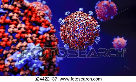 Stock Photo - Coronavirus particles, illustration. Fotosearch