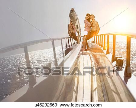 Couple on a Boat View Large Photo Image Stock Photo - Couple on a Boat. Fotosearch