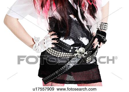 Stock Photo - Cropped photo of female punk teen. Fotosearch