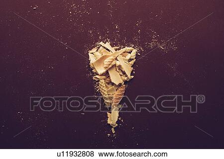 Stock Photo - Crushed ice cream cone. Fotosearch