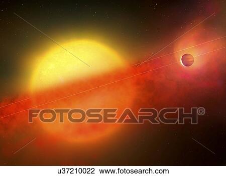 Stock Image - DMPP-2 exoplanet system, illustration. Fotosearch