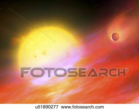 Stock Photo - DMPP-2 exoplanet system, illustration. Fotosearch