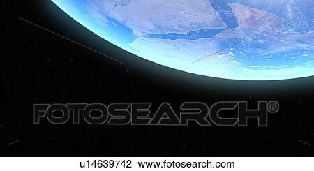 Stock Image - Earth from space, illustration. Fotosearch