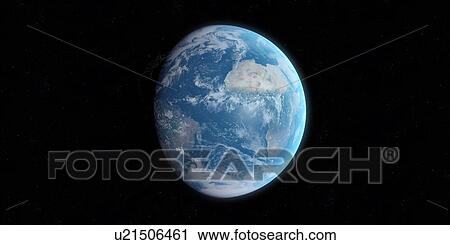 Stock Image - Earth from space, illustration. Fotosearch