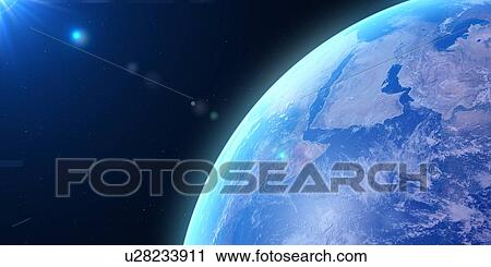 Earth from space, illustration View Large Photo Image Stock Image - Earth from space, illustration. Fotosearch