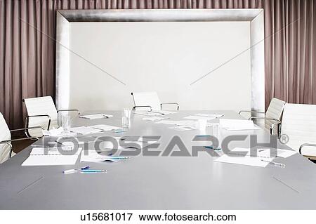 Empty Board Room View Large Photo Image Stock Photo - Empty Board Room. Fotosearch