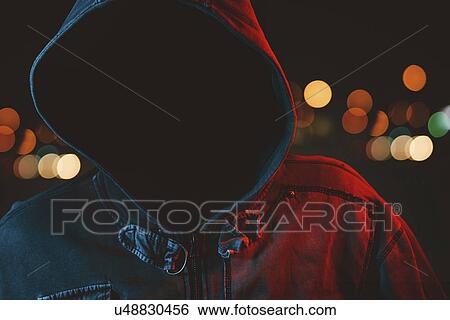 Faceless hooligan in hoodie View Large Photo Image Stock Photograph - Faceless hooligan in hoodie. Fotosearch
