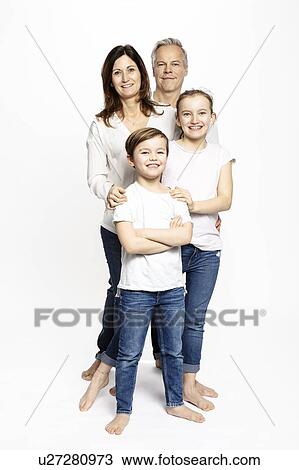Family of four, white background View Large Photo Image Stock Image - Family of four, white background. Fotosearch