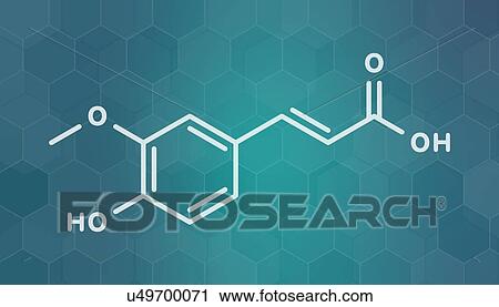 Ferulic acid herbal antioxidant molecule, illustration View Large Photo Image Stock Image - Ferulic acid herbal antioxidant molecule, illustration. Fotosearch