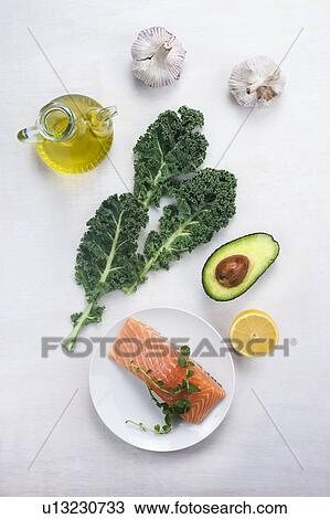 Stock Image - Foods high in omega-3. Fotosearch