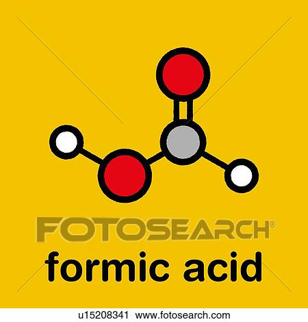 Stock Image - Formic acid molecule, illustration. Fotosearch