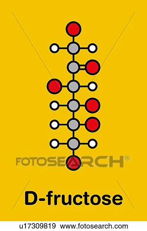 Stock Photo - Fructose fruit sugar molecule, illustration. Fotosearch