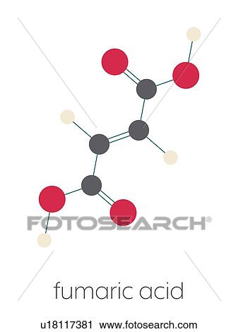 Stock Image - Fumaric acid molecule, illustration. Fotosearch