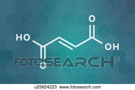 Stock Image - Fumaric acid molecule, illustration. Fotosearch