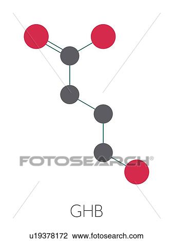 Stock Image - Gamma-hydroxybutyric acid molecule, illustration. Fotosearch