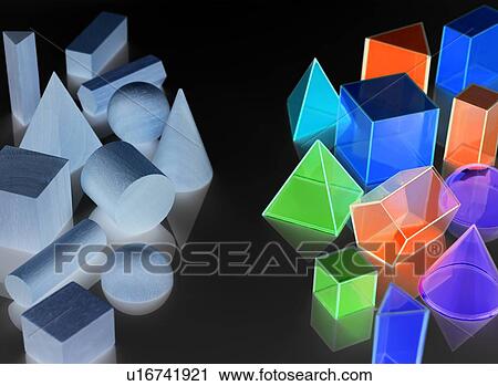 Stock Image - Geometric shapes used in maths and calculus education. Fotosearch
